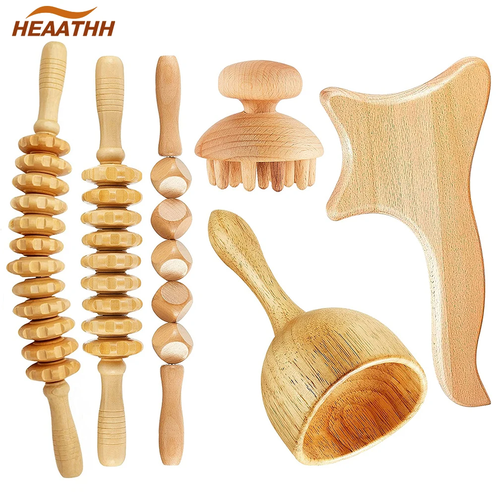 Professional Wooden Lymphatic Drainage Anti-cellulite Massager Wood Therapy Massage Tools for Body Shaping Muscle Pain Relief