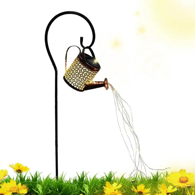 

Lighted Watering Can For Garden Solar Hanging Light Innovative Outdoor Iron Shower Lamps Wrought Iron Kettle Shower Lamp With