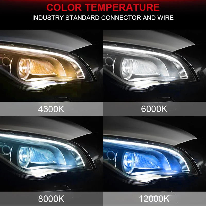 2шт 4300K 6000K 8000K 12000K галогенные лампы HID Xenon H1 H3 H7 H8 H11 9005 HB3 9006 HB4 H4 автомобильный фары Супер Яркий