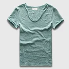 Брендовая мужская футболка Zecmos, простая модная повседневная футболка в стиле хип-хоп с V-образным вырезом, Лидер продаж, мужские футболки с коротким рукавом