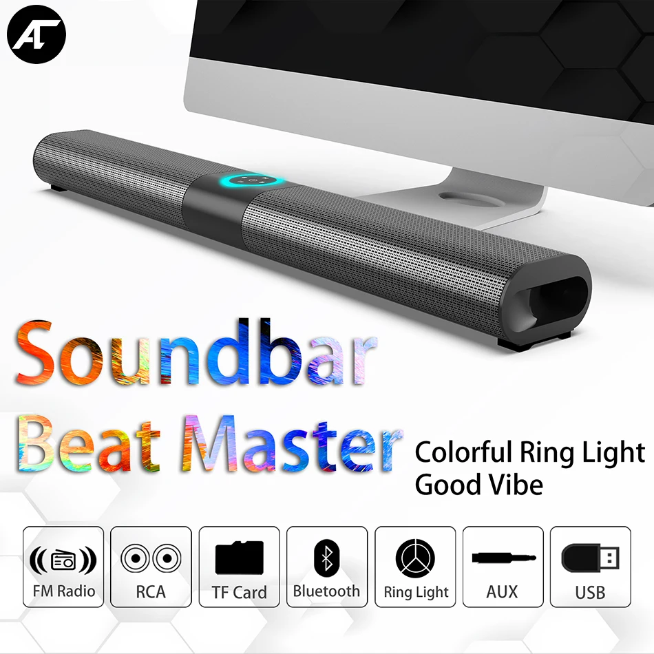 TV 3D Surround Soundbar Bluetooth Computer Speaker Stereo Subwoofer Sound Bar for PC/Phone Support Aux TF Card New Users Bonus enlarge