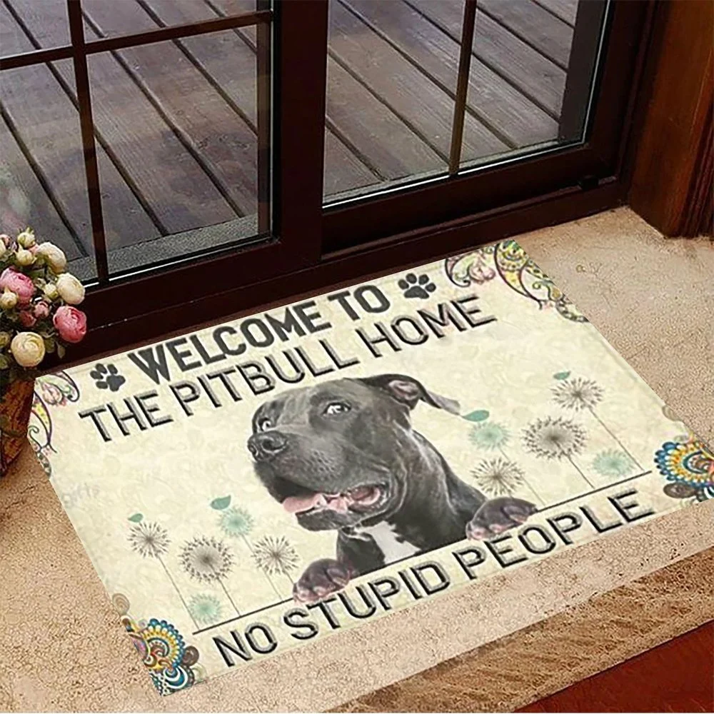 

Animal Doormat 3D Pet Dog Pitbull Doormat Non-slip Absorbent Carpet for Bathroom Rugs and Carpets for Home Living Room