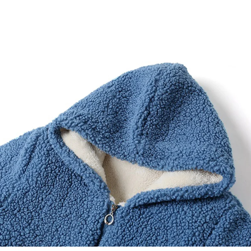 Mother Winter Wom coat fur tendy warm jacket winter women hooded coats zipper pocket red autumn outwear loose waist long tops