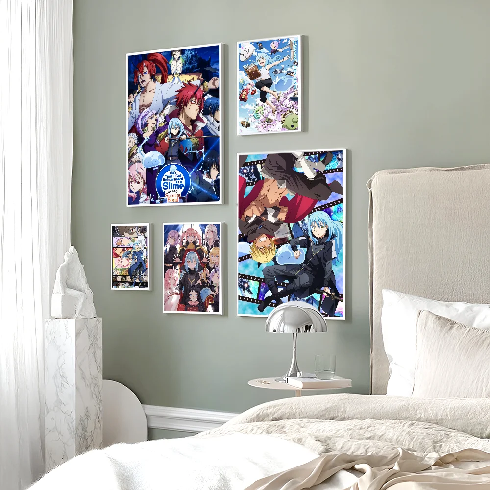 Tensei Shitara Slime Datta Ken DIY Sticky Poster Vintage Room Bar Cafe Decor Home