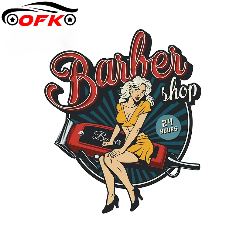 

Cool Creative Barber Shop Auto Decal DIY Car Sticker and Decoration Suitable for VAN RV Decor PVC.