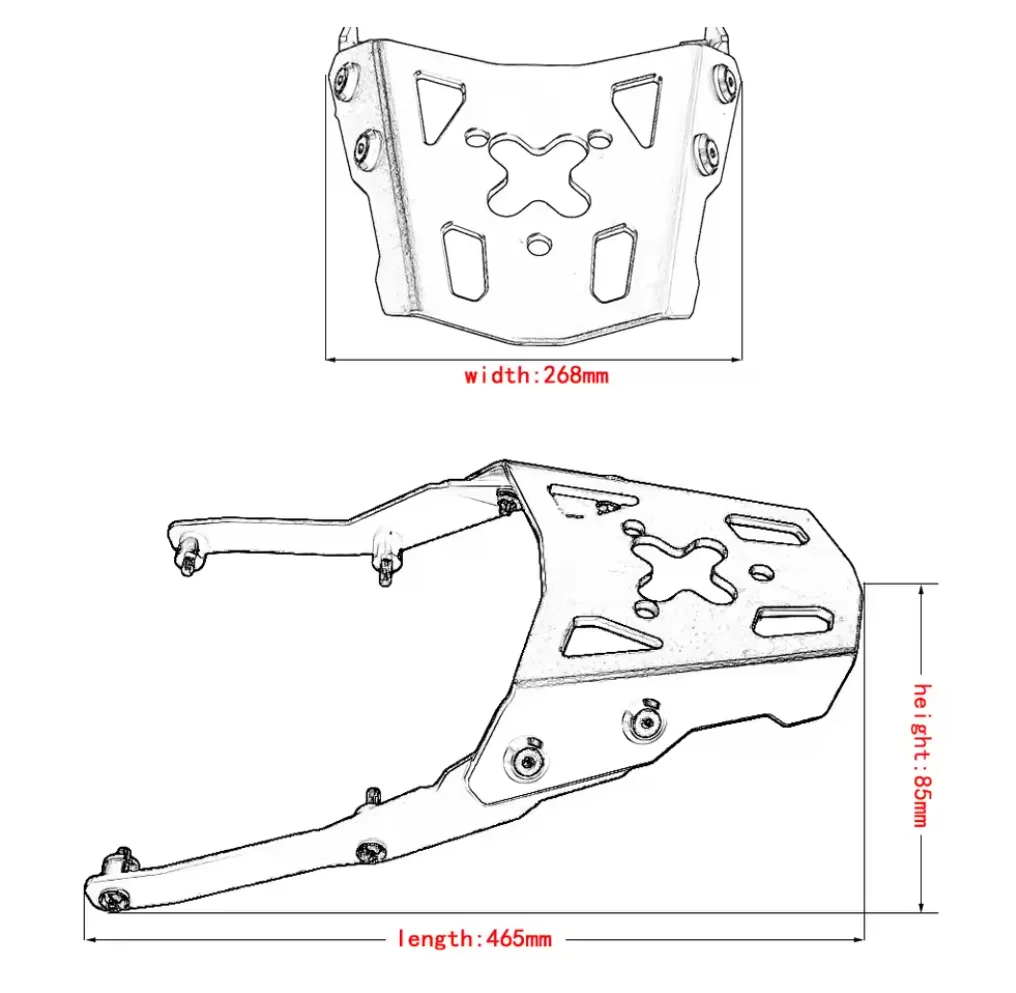Для Yamaha MT-10 FZ-10 2016-2021 2017 2018 2019 2020 задняя багажница багажник пластина опорный