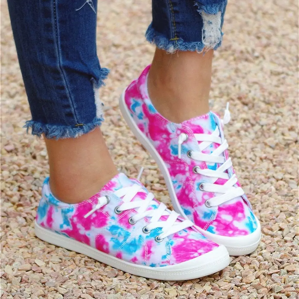 Espadrilles Sneakers Women 2023 Spring Multi Color Lace Up Ladies Casual Canvas Shoes Outdoor 43 Big Size Female Flats Loafers