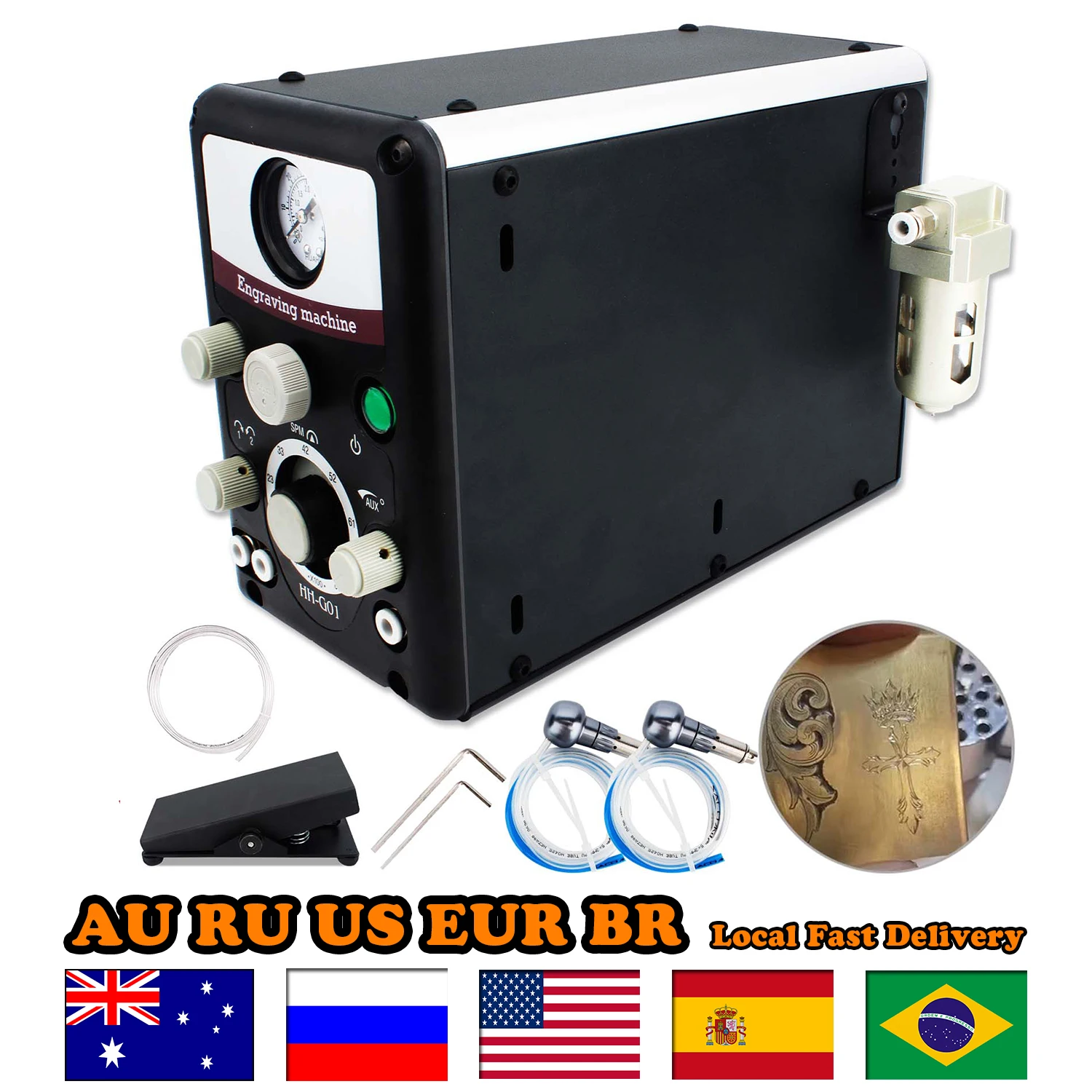 Пневматический гравер для ювелирных изделий двухсторонний ударный ювелирный