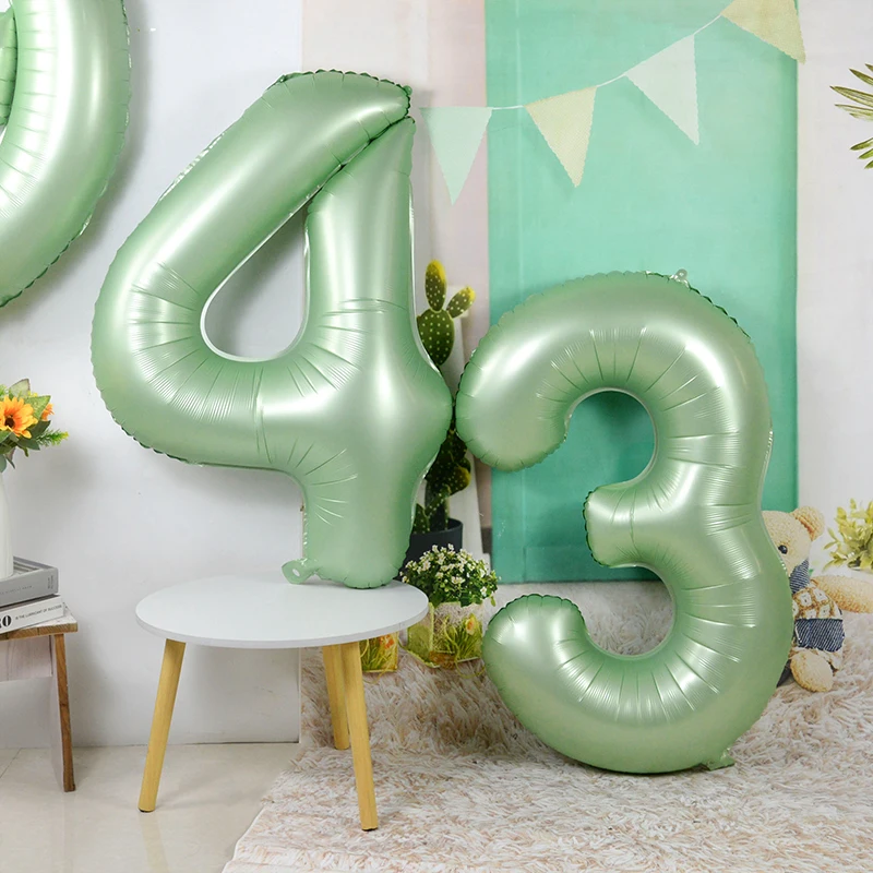 

1pc 40inch Olive Green Number Aluminum Film Balloon Children's Birthday Baby Shower Party Festival Decor Matte Foil Balloon