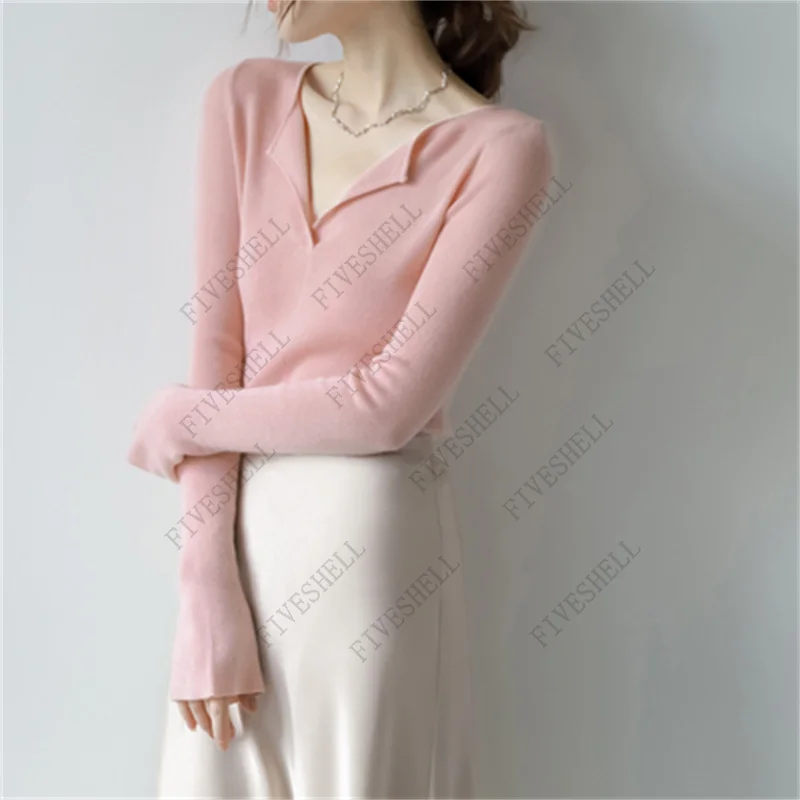 Fall 2022 Elegant And Versatile Woolen Sweater Design Simple Knit Women's Cashmere Sweater