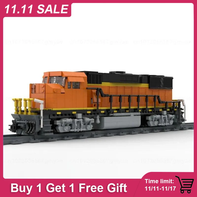 

EMD GP60M BNSF & F40PH Amtrak Phase IV with Interior 1/48 O Scale Train Model MOC Building Blocks DIY Assemble Bricks Toys Gifts