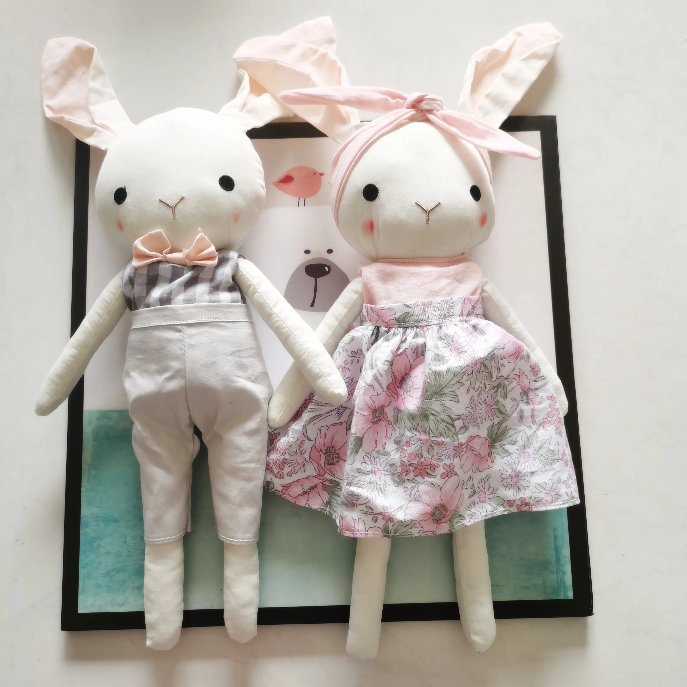 

100% хлопок детские игрушки Кролик с платьем Loverabbit игрушки Роскошные плюшевые игрушки кролик