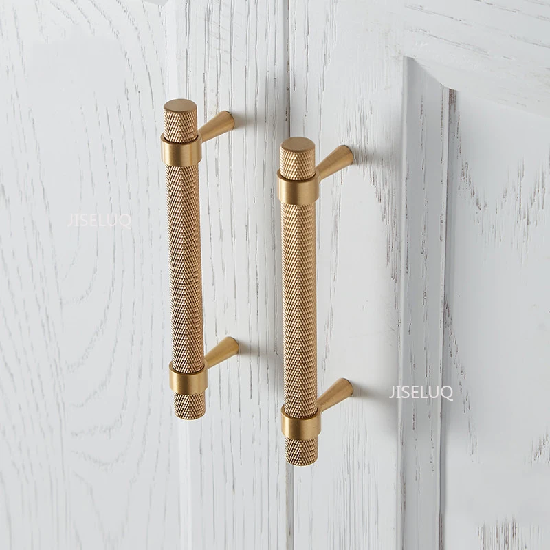 

T Bar Brass Cabinet Hardware kitchen handles Gold Knurled/Textured and knobs Cabinet Handles Drawer Pulls Bedroom Knobs