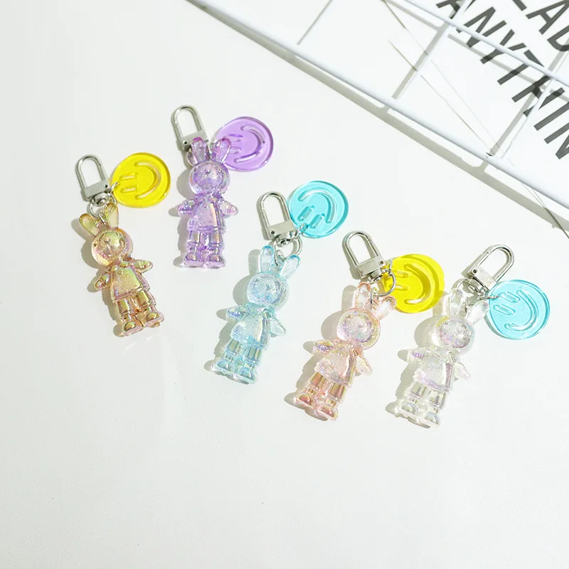 

Miffys Kawaii Ins Keychain Three-Dimensional Electroplating Rabbit Earphone Set Pendant Transparent Smiley Accessories