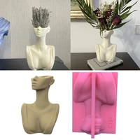 geometric abstract human face gypsum silicone mold storage box mold for making succulent plants flower pot candle holder
