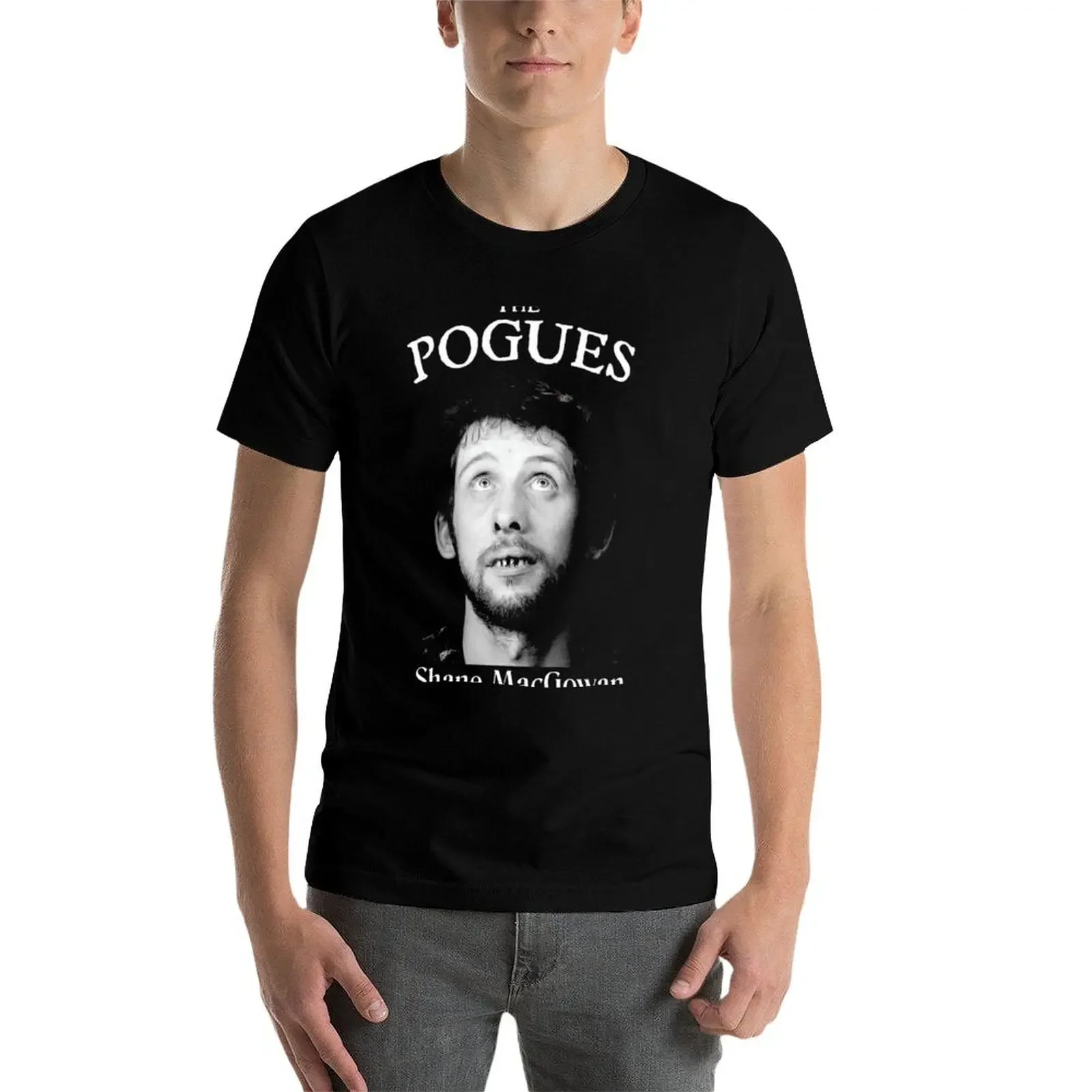 Фото Футболка Shane Macgowan the Pogues, мешковатые рубашки с принтом животных для мальчиков, синие арховные быстросохнущие мужские футболки с рисунком, забавные №3