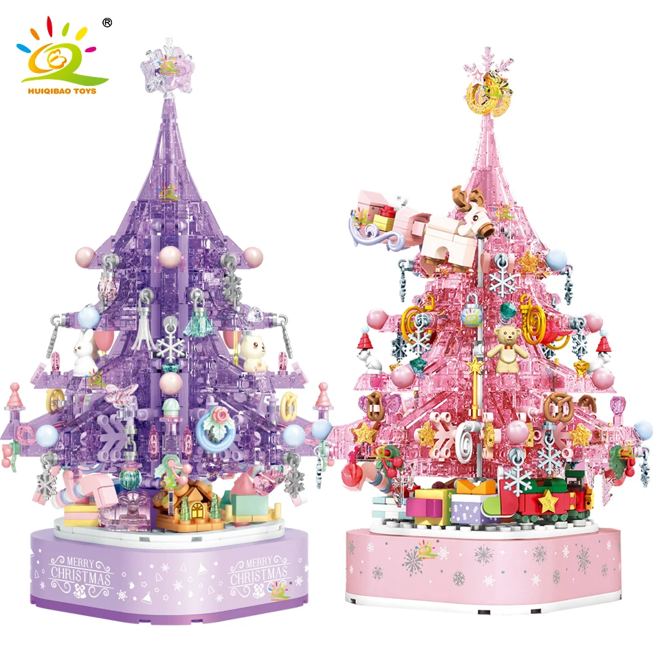 HUIQIBAO Рождественская серия хрустальных елок музыкальная шкатулка строительные