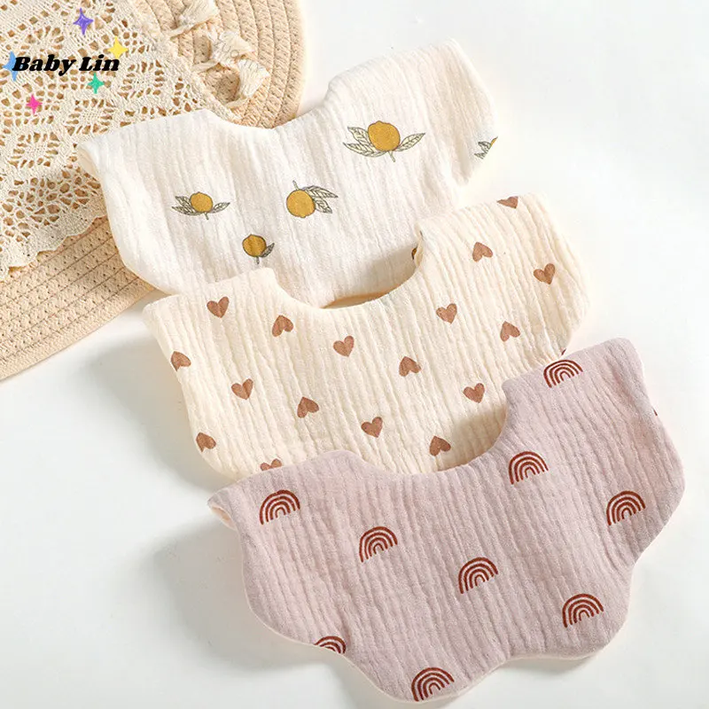 

6 Layers Cotton Gause Baby Bibs Solid Color Infant Bib Newborn Burp Cloths Scarf for Kids Newborn Boy Girls Feeding Saliva Towel