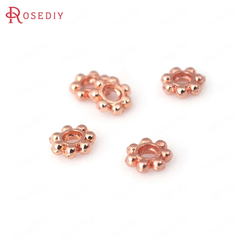 Латунные бусины-разделители для браслетов 40 шт. 4 мм 5 6 7 цвета шампанского |