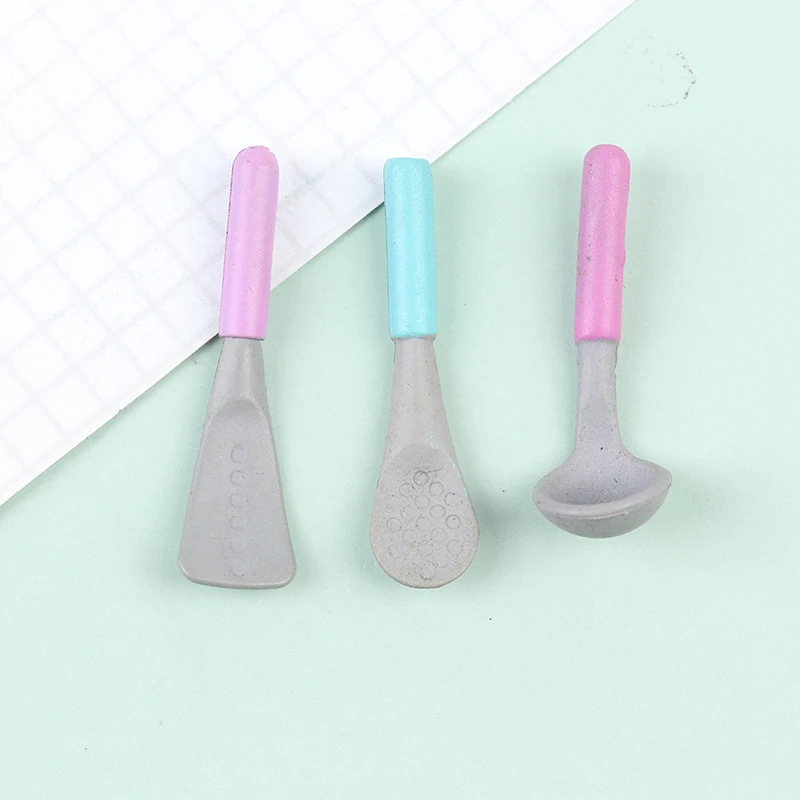 

3pcs 1:12 Doll House Miniature Dollhouse Spoon Shovel Cookware Model Cook Tools Fairy Garden Accessories Furniture Toys