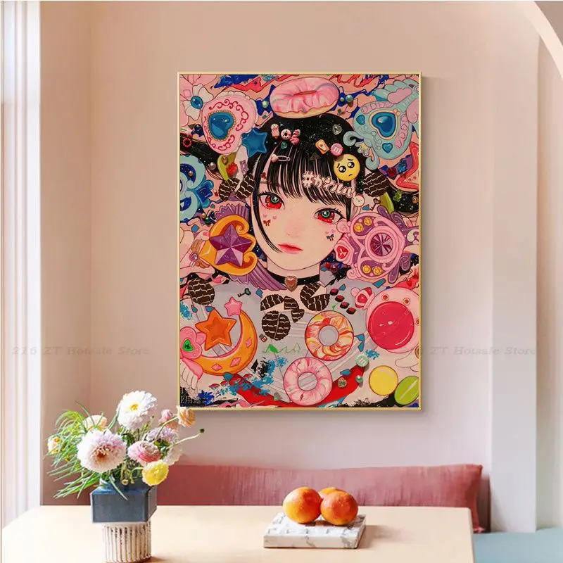 Постер с изображением девушки конфет сделай сам принты из крафт-бумаги и плакаты