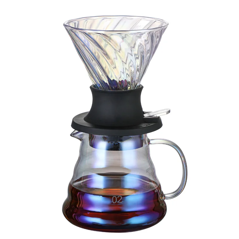 

Кофейник V60 стеклянная Кофеварка деревянная 700 мл/500 мл/300 мл кофейная капельница и набор кофейников с фильтром