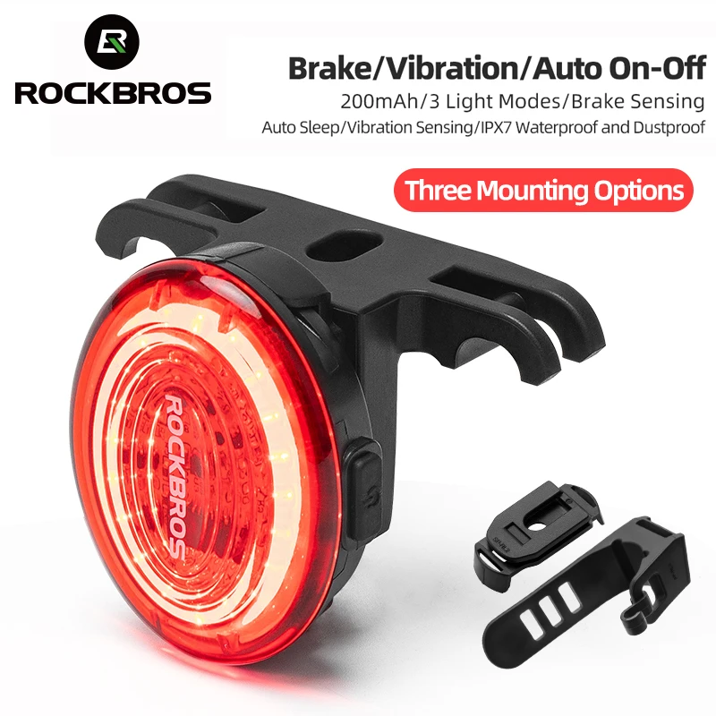 

Велосипедный задний фонарь ROCKBROS, умный тормоз, виброчувствительность, Водонепроницаемый IPX7, Магнитная Зарядка, задний фонарь для велоспорта