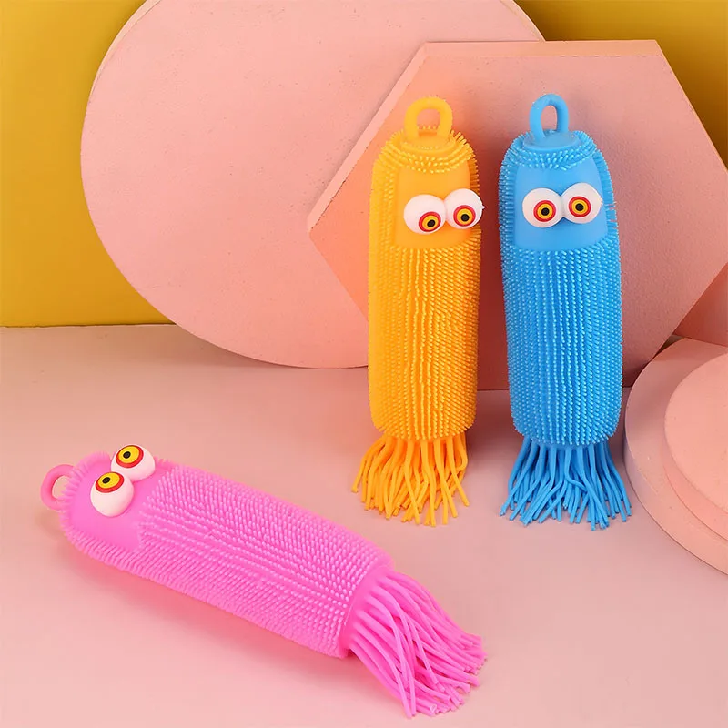 

Новая игрушка декомпрессии мультяшный выступающий глаз светящийся шарик для волос Кукуруза насекомое Дети мягкий клей трюк vent игрушка цвет случайный K20