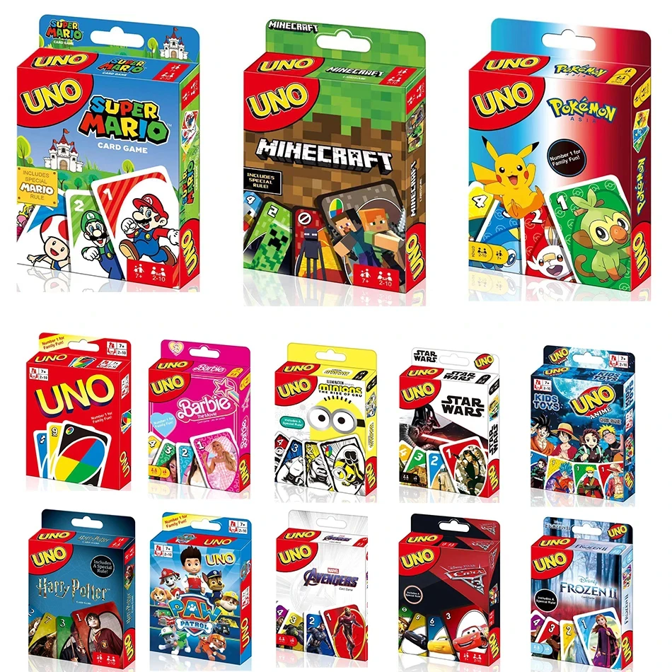 Новый UNO Interstellar Baby Harry Potter Pokemon Minecraft Matching uno Карточная игра Многопользовательская