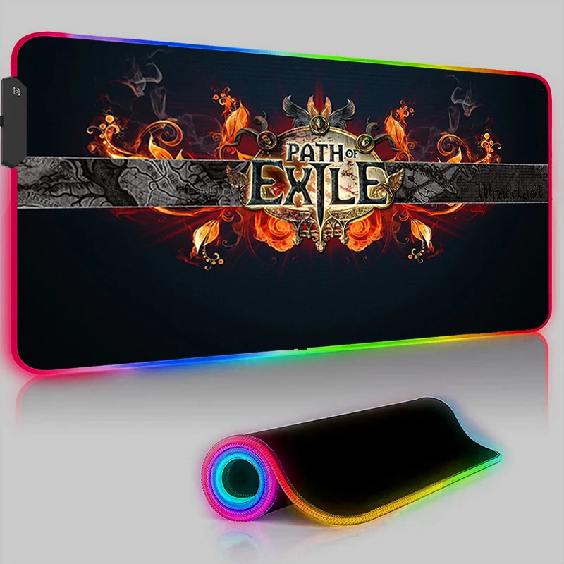 

LED Mouse Pad RGB Path Of Exile Rubber Mousepad Gamer Gaming Accessories Game Mats Keyboard Computer Desks Laptop Rug Mause Pads