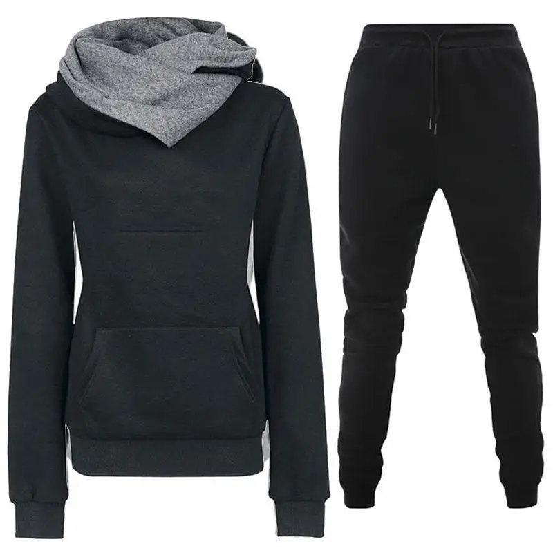 

Winter Two Piece Sets Women Tracksuit Oversized Suit 2022 Autumn Trouser Suits Female Sweatshirt Solid Sports Hoodie Sportswear
