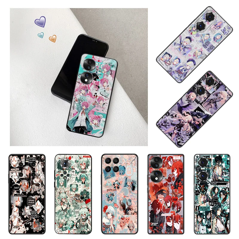 Матовый чехол для телефона Honor Play 6T 6C 9A X9 X8 X7 X6 X40 70 60 50 Lite 20 Magic4 Pro 30i 8X Genshin