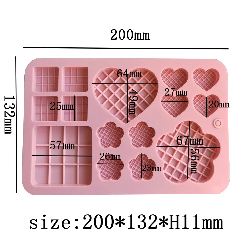 

Пористая вафельная любовь силиконовая форма для выпечки сердце цветок Шоколад искусственный квадратный торт Декор Набор Сделай Сам Мыло Свеча подарок