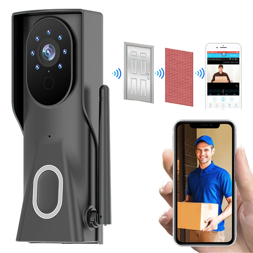 

Smart Home Video Doorbell Low Power Monitoring Door Bell Outdoor Waterproof Two-Way Intercom Doorbell Support APP Remote Control