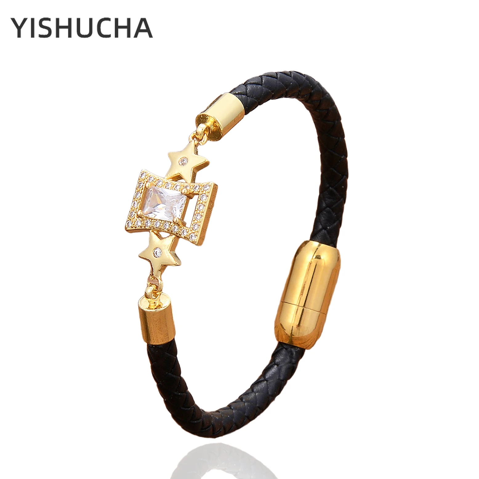 Купи YISHUCHA 3 Style Planet Bracelets For Women Charms Star CZ Bracelet Fashion Female Leather Jewelry Accessories Girls Gifts за 257 рублей в магазине AliExpress