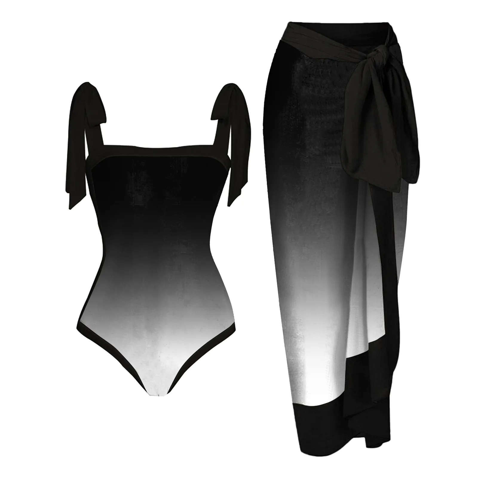 

Женские винтажные купальники с абстрактным градиентным принтом, 1 шт. + 1 шт., накидка из двух частей, мужские красные шорты с винтажным принтом