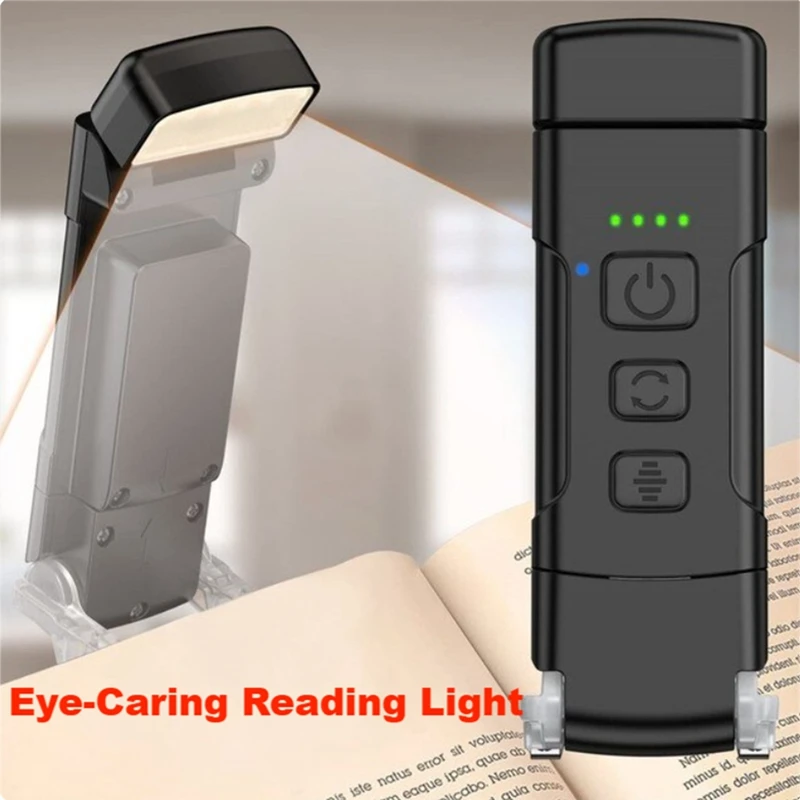 

Book Light With Timer USB Rechargeable Reading Light Clip-On Read Lamp Bookmark Night Light Book Lamp 5 Brightness