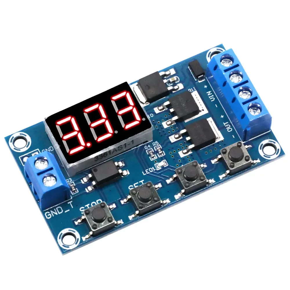 Фото Цифровой LED-таймер-реле DC 12В/24В, высокоточный модуль с двойным MOSFET-выключателем для промышленной автоматизации №5