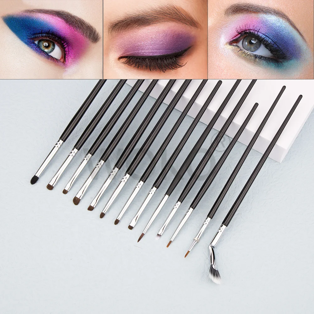 

13pcs Eye Makeup Brushes Set Professional Precision Eyeliner Smudge Makeup Brush Eyeshadow Smoky Liner Fan Eyelash Makeup Tool