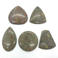 5pcslot natural stone olive green gemstone pendant healing stone for diy jewelry men and women necklace pendant charm making
