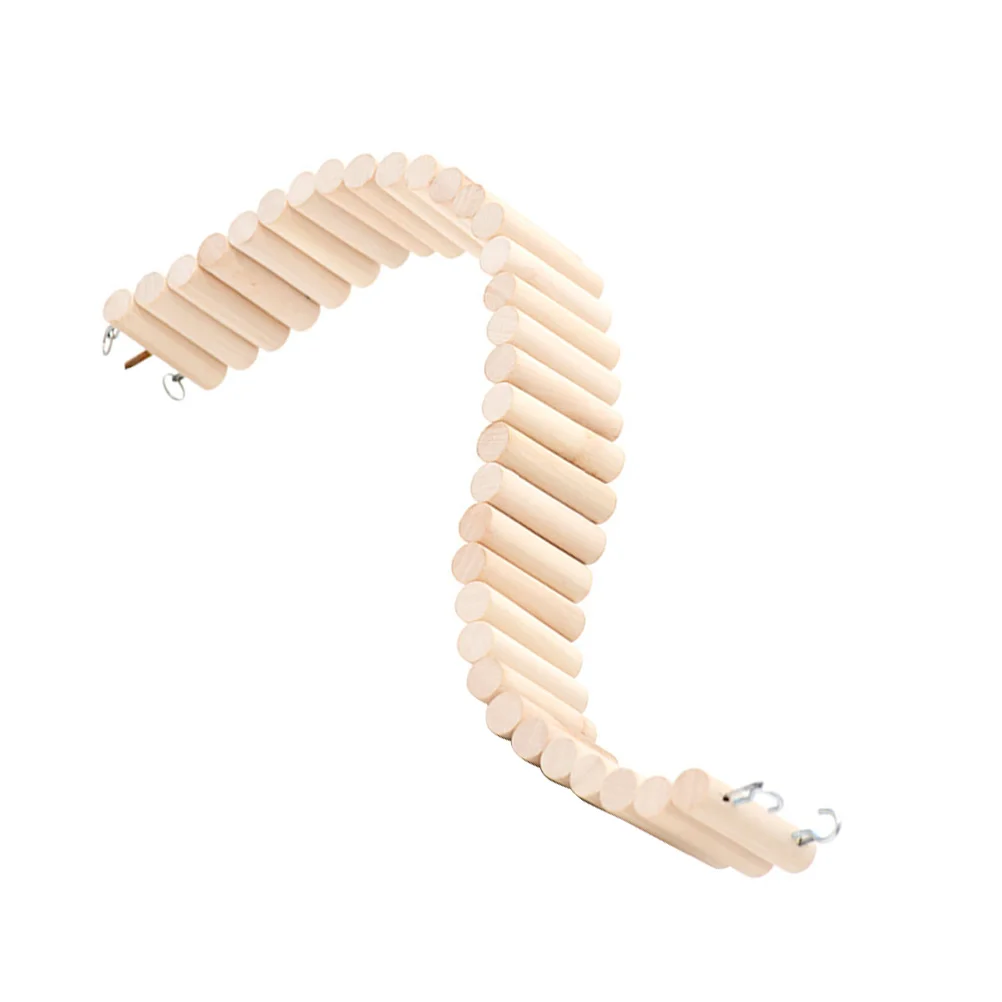 

Ladder Small Hamster Parrot Climbing Cage Wooden Wood Platform Toys Bird Hideout Pets Toy Chewing Bridge Chew Ladders Animal Pet