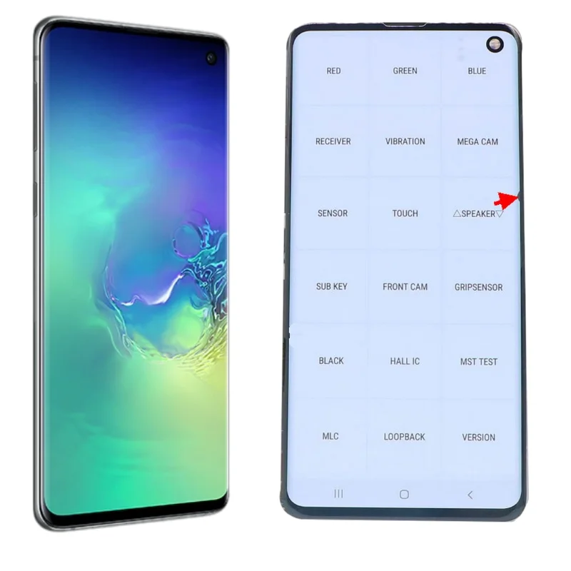 Cena Oryginalny AMOLED S10 LCD Do Samsung S10 Plus Wyświetlacz G973 G973F/DS Ekran Dotykowy Digitizer Galaxy S10 G9750 G975F LCD Z Kropkami
