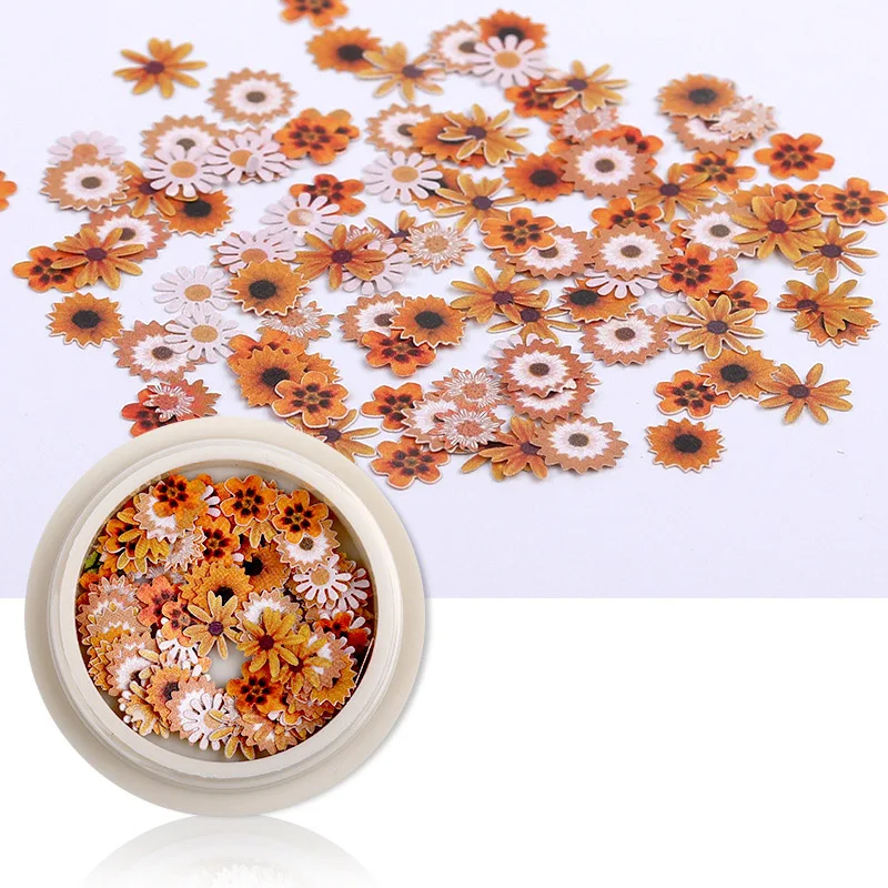 

Nail Art Color Mixed Flower Wood Pulp Piece 3D Nail Art Decoration Simulation Dried Flowers Nail Patch 3D Flower Ultra-thin