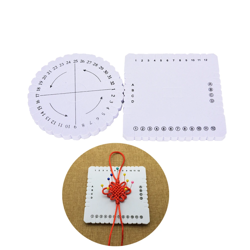 

1PC Coil Braider Beading Cord Round Square Disk Braiding Plate Handmade DIY Material Tools Braided Bracelets Chinese Knot