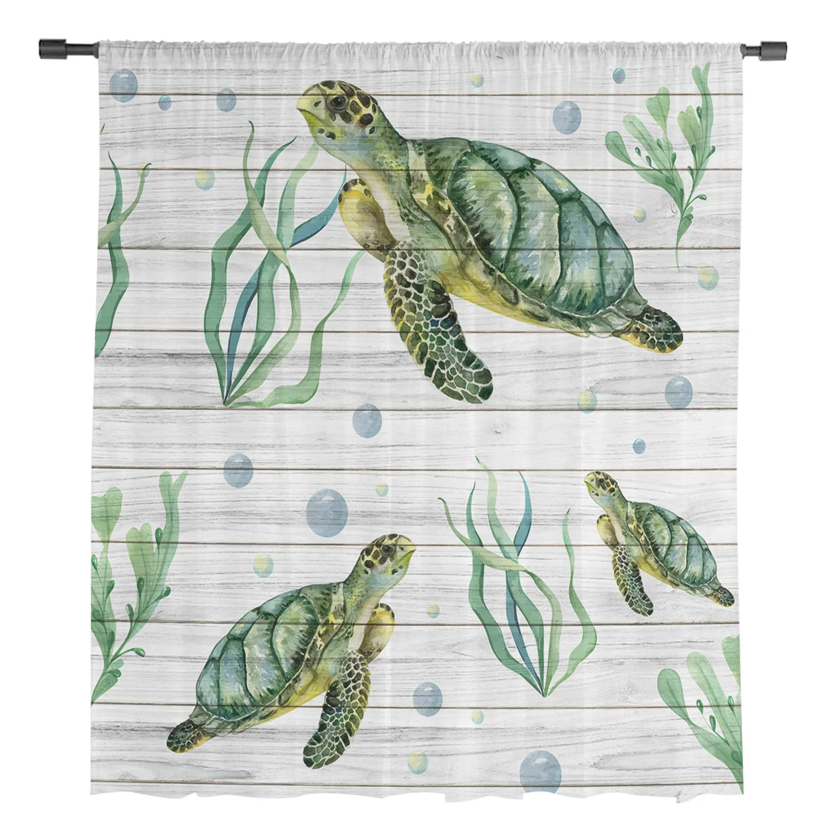 Морская черепаха коралловая доска текстура тюлевые шторы для гостиной кухни