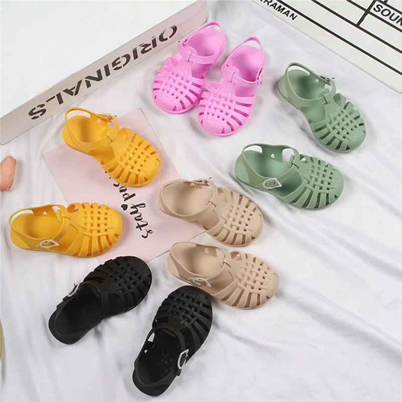 

Summer Children Sandals Baby Girls Toddler Soft Non-slip Princess Shoes Candy Jelly Beach Shoes Kids Boys Casual Roman Slippers