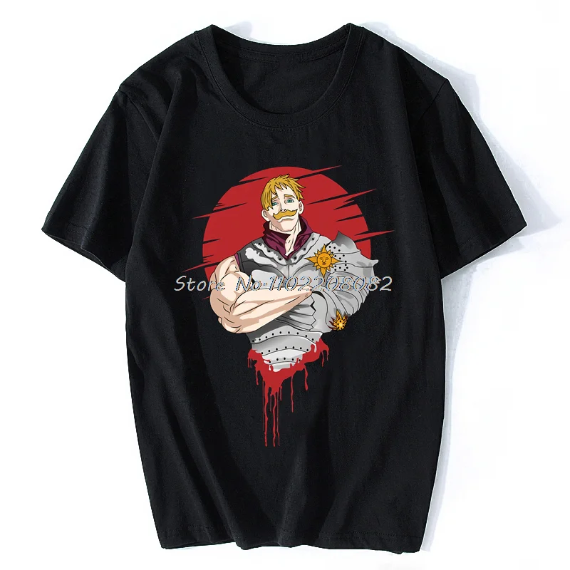 

Japan Anime Seven Deadly Sins T-Shirt Men O-Neck Manga Nanatsu No Taizai Escanor Tee Shirt Cotton Tshirt Streetwear Harajuku