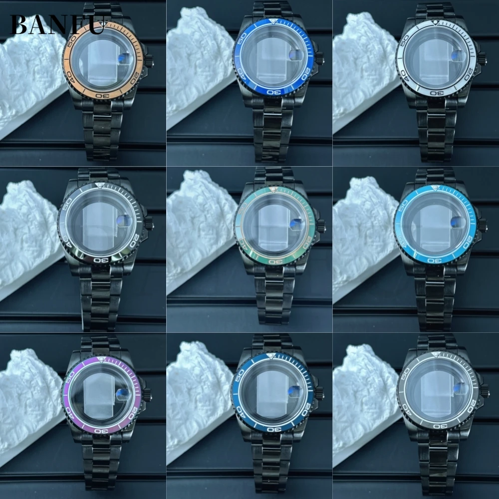 Черный 40 мм Rolx Omg GMT SUB SK Yacht Корпус NH35/36 NH38 ETA2824 Miyota Стекло Стальная нижняя часть