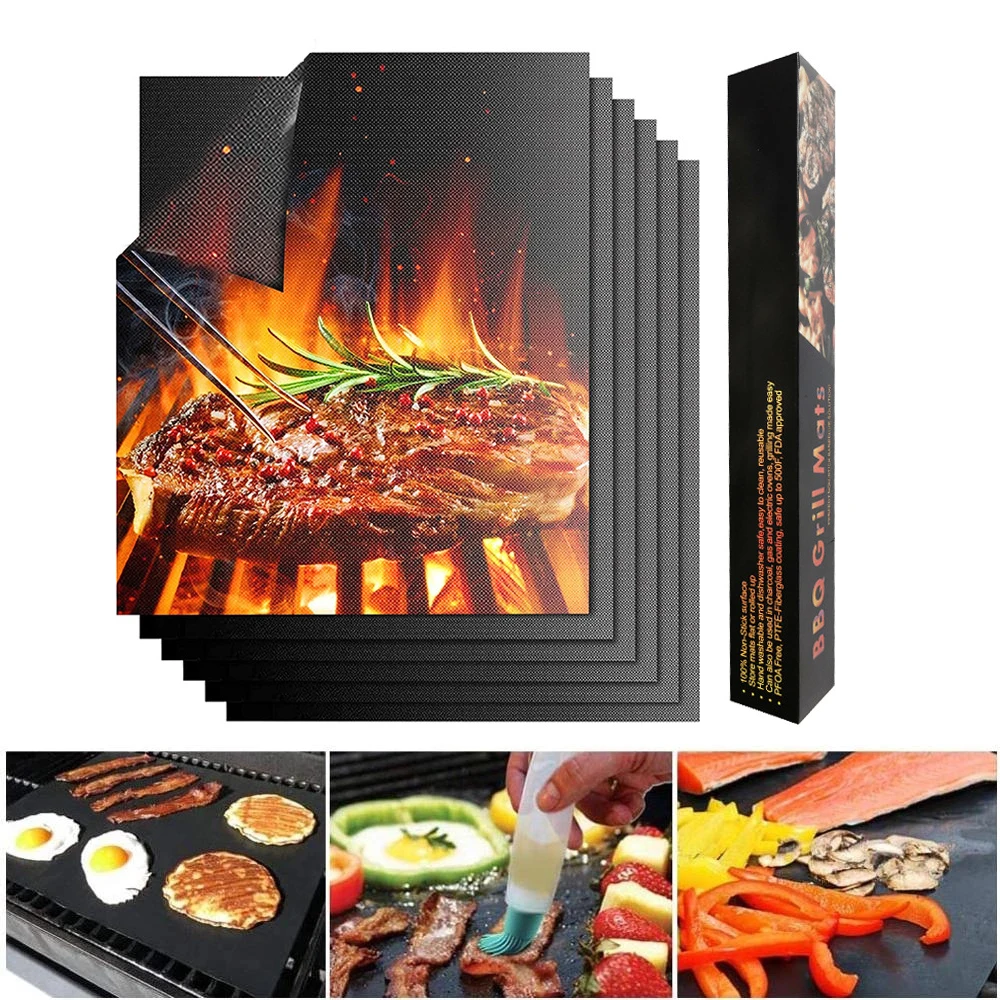 

Non-stick BBQ Grill Mat 40*33cm Baking Mat Barbecue Tools Cooking Grilling Sheet Heat Resistance Easily Cleaned Kitchen BBQ Tool