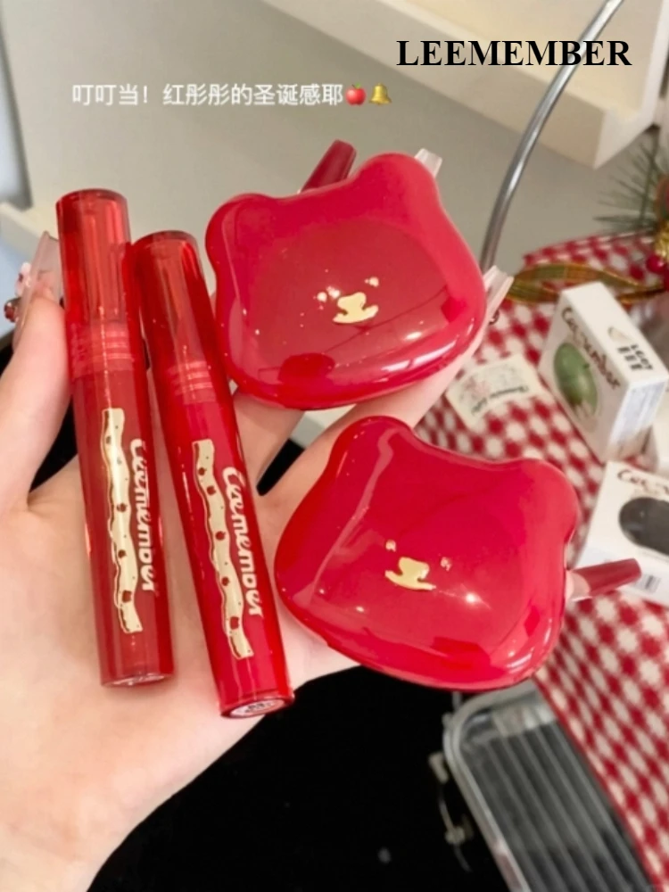 LEEMEMBER Рождественская водная светлая мерцающая глазурь для губ увлажняющая